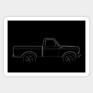 1979 Ford F-150 4x4 pickup - profile stencil, white Magnet